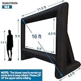 XHYCPY 16ft Inflatable Movie Screen Outdoor Projector Screen with Air Blower Storage Bag - Front/Rear Projection, Easy Set Up Blow Up Screen for Backyard Movie Night, Theme Parties, Celebrations 4