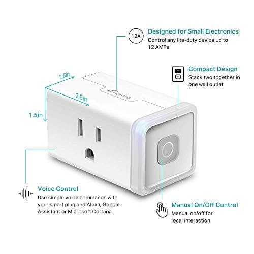 Kasa Smart Plug HS103P4, Smart Home Wi-Fi Outlet Works with Alexa, Echo, Google Home & IFTTT, No Hub Required, Remote Control, 15 Amp, UL Certified, 4-Pack, White 4