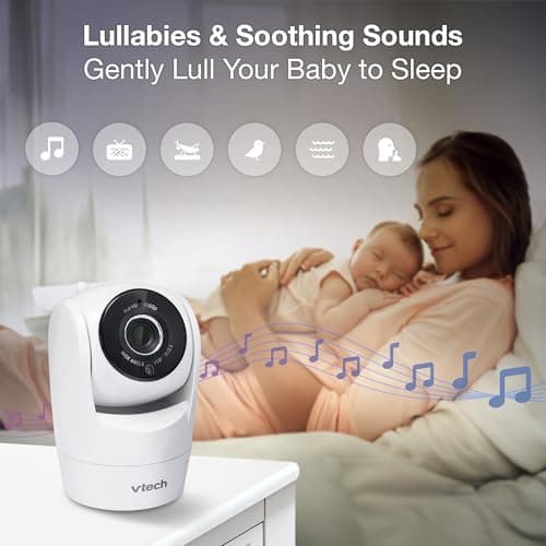 VTech 2-Cameras Smart WiFi Baby Monitor with 1080p FHD Camera and 5" HD IPS Screen, Free App with Motion Video, Sound/Motion Detection and Notifications, Split-Screen, Pan-Tilt-Zoom: VM901-2HD 4