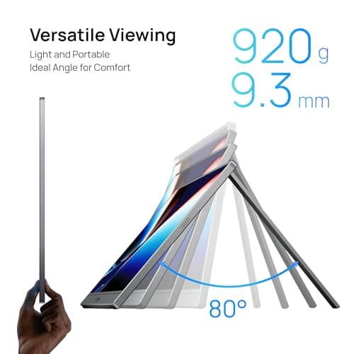 ARZOPA 17.3" Portable Monitor Gray, 1080P FHD 103% sRGB IPS Gaming Monitor Laptop Monitor with Built-in Kickstand HDMI USB C External Screen for PC Mac Phone Xbox PS5 - Z1C Plus 3