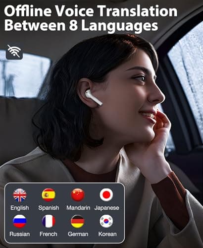 AI Translation Earbuds Real Time 144 Languages & Accents Translator Earbuds with 8-Language Offline Translating Earbuds, Audifonos Traductores Inglés Español for Learning Travel Business 2