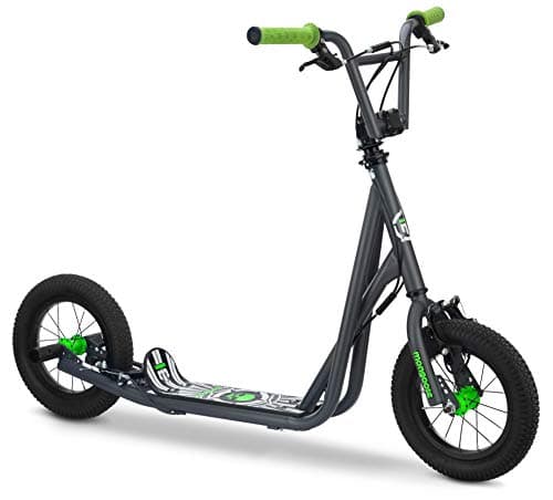 Mongoose Expo Scooter, Ages 6+, 12-Inch Air-Filled Wheels, BMX-Style Handlebars, Steel Frame, Wide Foot Deck, Axle Pegs, Freestyle Gyro Brake Rotor, Kick Scooter for Boys and Girls