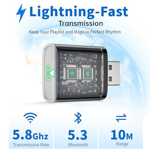 Wireless CarPlay Adapter for Apple iPhone 2025 Upgraded,Stable Connection,Ultra-Low Lag,Mini Apple Car Play Wireless Adapter for Cars with Built-in Wired CarPlay and iPhone iOS 10+,USB A Grey 4