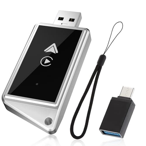 Welspo Wireless CarPlay Adapter&Android Auto Adapter, 2-in-1 CarPlay Adapter for iPhone and Android Phones, Plug&Play CarPlay Dongle Converts Wired to Wireless with Lanyard, Compatible with 2018+ Cars