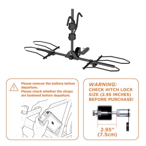 TANX Bike Racks for Ebikes,Fat Tire Bike Rack for Tow Hitch 2-Bike 160 lbs Capacity,Hitch Bike Rack for Heavy E Bike, Wobble Free Smart Tilting Folding Bicycle Car Racks for Standard, 2 inch Receiver 2