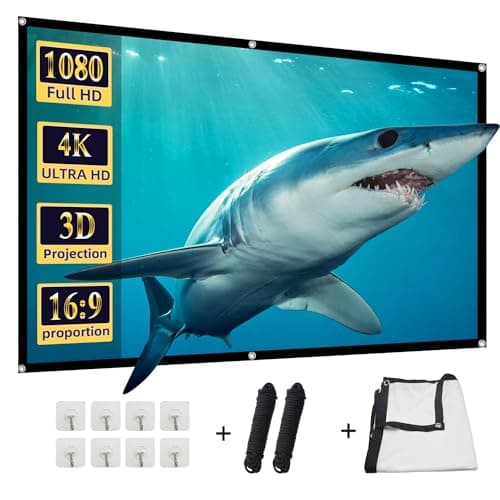 Projector Screen, DUYIKJ 84 inch Foldable Portable Rear Front Projector Screen Indoor Outdoor 4K 16:9 HD Double Sided Projection Movies Screen for Camping Party,Backyard Home Theater