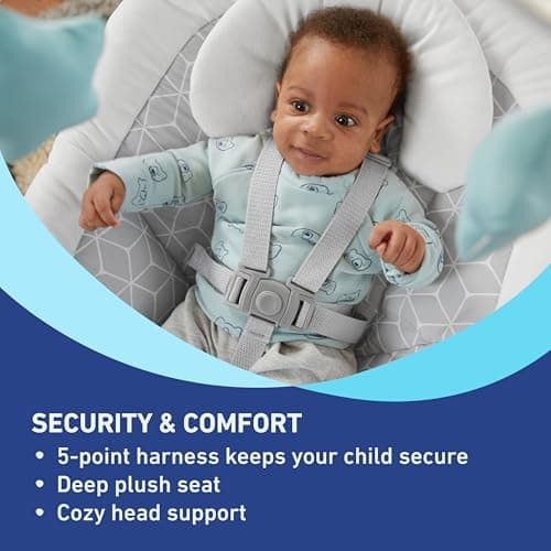 Graco Simple Sway Baby Swing, Side‑to‑Side Sway, Infant Swing with 6 Speeds, Vibration, Abbington 3