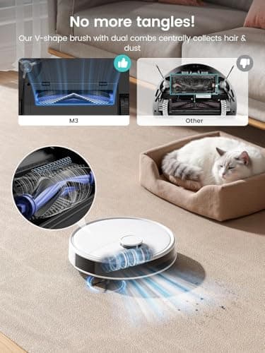 Lefant Robot Vacuum, M3 Robot Vacuum and Mop, 15000Pa Suction, Anti-Tangle Brushes, Dual Spinning Mop, Auto Mop Washing, Cool Drying, Self-Emptying, Self-Cleaning, All-in-One Dock, for Pet Hair Dust 5