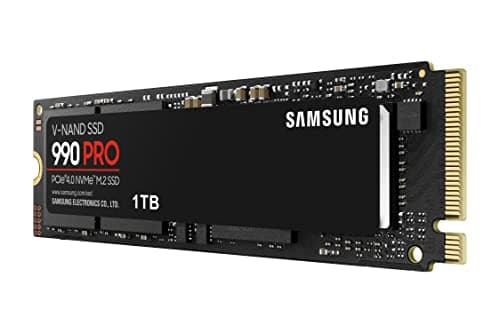 SAMSUNG 990 Pro 1TB Gen4 NVMe SSD 7450MB/s 6900MB/s R/W 1550K/1200K IOPS 600TBW 1.5M Hrs MTBF for PS5 5yrs 3