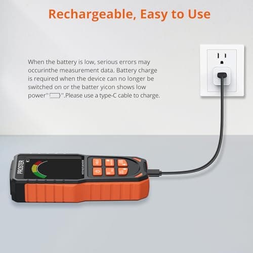 Proster Moisture Meter - Pinless and Non Destructive Wood Moisture Meter for Softwoods Hardwoods Walls Digital Moisture Tester for Drywall Wood Masonry 4