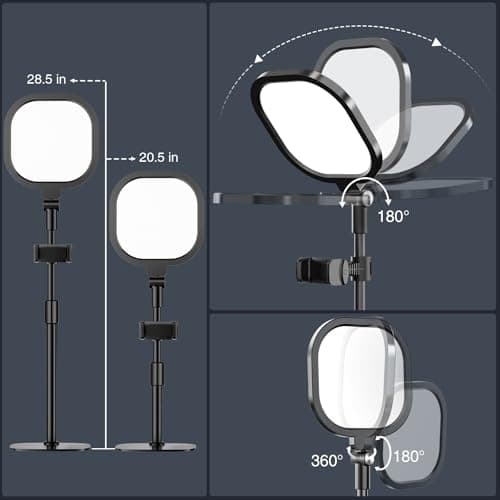 Zoom Lighting for Computer, Adjustable Desk Lighting for Video Calls, 30 Light Modes Video Conference Light, Desk Ring Light with Stand for Webcam, Meetings, Live Stream, Home Office. CRI 97.8 4
