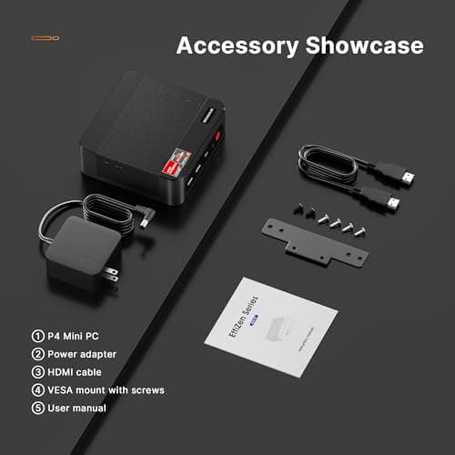 BOSGAME Mini PC P4 Plus, AMD Ryzen 7 5825U Mini Computers, 32GB DDR4 RAM 1TB m.2 NVMe SSD, Dual 2.5GbE LAN Ports/WiFi 6E/BT5.2, 4K Triple Display, Dual NVMe SSD Slots Mini Gaming PC 5