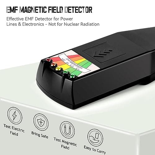 color tree Handheld LED EMF Magnetic Field Ghost Hunting Detector Electromagnetic Paranormal Equipment Tester 50Hz-20,000Hz Black 2