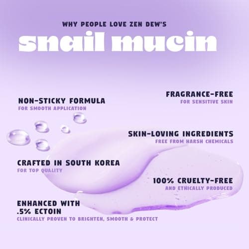 Zen Dew Moon Milk Snail Mucin Moisturizer Gel Cream (3.52 oz) Korean Snail Mucin Serum Cream that Replenishes Moisture & Leaves Skin Brighter, Plumper, Soothed & Smooth 4