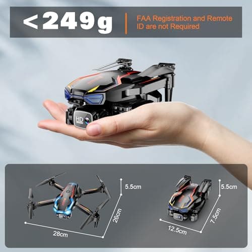 Drone with Camera for Adults, 2K HD FPV Drones with Upgrade Altitude Hold, One-Key Take Off/Landing, Speed Adjustment, Headless Mode, 2 Batteries, Toys Gifts for Teen Boys Girls, Beginner 5