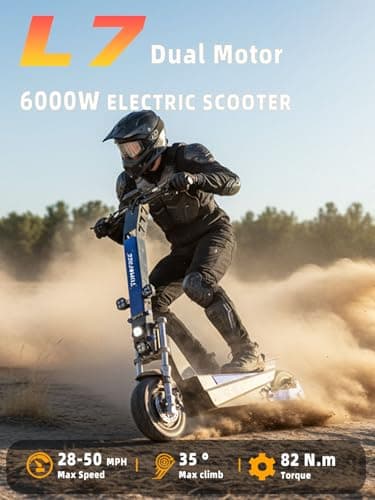 50MPH Electric Scooter Adults 6000W Dual Motor, 60V 35Ah Battery, Max 55Miles Fast Sports Escooter, 11" Foldable Off-Road E Scooter with Dual Hydraulic Brakes & Full Suspension (with Seat, Yellow) 2