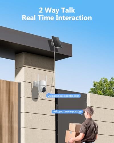 Gianteye 2K Solar Security Cameras Wireless Outdoor, 5G&2.4GHz Dual WiFi Cameras for Home Security, Solar & Battery Powered Outdoor Camera Wireless, Color Night Vision, PZT Human Detection, 2 Packs 5