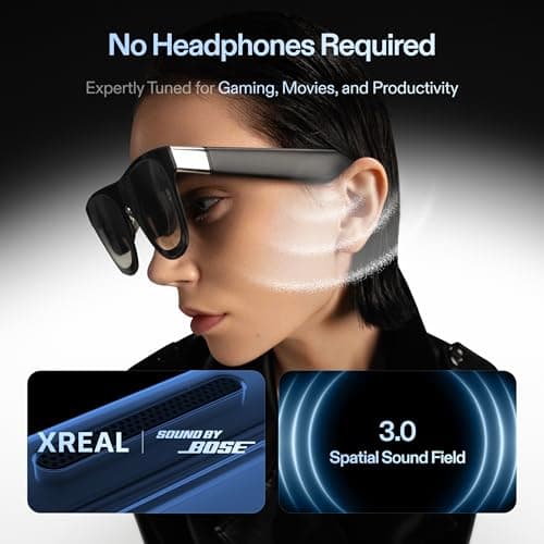 XREAL One Pro AR Glasses with X1 Chip, Native 3 DoF, X-Prism Optics, 57°FOV 171" 120Hz FHD Display, Sound by Bose, XR Glasses for iPhone 17/16, Steam Deck, ROG, Mac, PC, Android & iOS M (IPD 57-66mm) 4