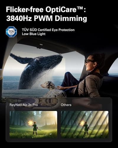 RayNeo Air 3s Pro AR/XR Glasses - 201'' 1200 Nits 120Hz HueView 2.0 Glasses for Video Display & Smart Gaming for iPhone 17,16,15/Android/Mac/Switch 2/PS5/SteamDeck - Next-Gen Personal Theater 5