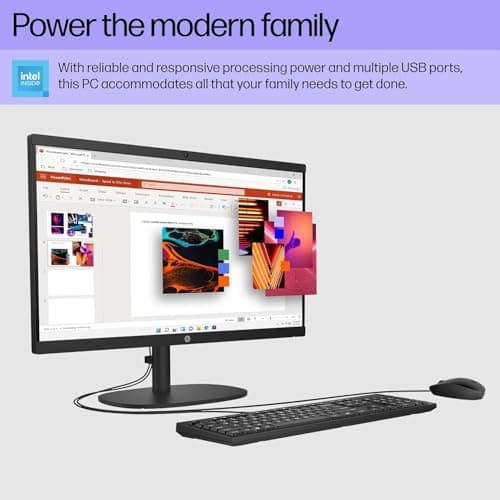 HP 2025 22" FHD All-in-One Desktop Computer • The New Version for Everyday Use • Latest 13th Gen Intel Quad-Core CPU • 8GB DDR5 • 128GB Storage • HDMI • Type-C • Wi-Fi • HD Webcam • Win11 Pro • Black 2