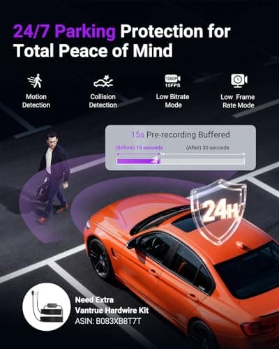 Vantrue S1 Pro AI Dash Cam Front STARVIS 2, 2.7K Mini Dash Camera for Cars, ADAS, App Control, Built-in GPS, G-Sensor, Loop Recording, Night Vision, 24H Parking Mode, 158°, 2" IPS, Support 512GB Max. 3