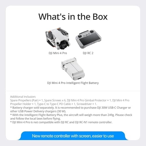 DJI Mini 4 Pro (DJI RC 2), Drones with Camera for Adults 4K, Under 0.549 lbs/249 g, 34 Mins Flight Time, 20km Max Video Transmission Distance, Omnidirectional Vision Sensing, Mini Drone for Beginners 6