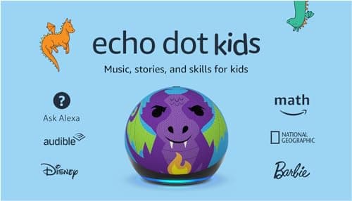 Amazon Echo Dot Kids (newest model) - Designed for kids, with Alexa+ Early Access, parental controls, Includes 1 Year of Amazon Kids+, Dragon 5