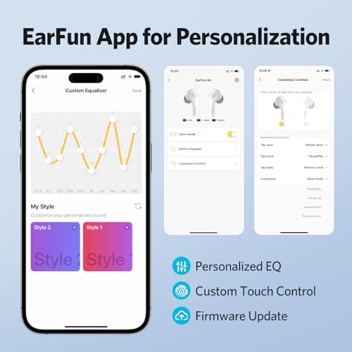 EarFun Air True Wireless Earbuds, Bluetooth Earbuds with 4 Mics, Sweatshield IPX7 Waterproof with Volume Control, USB-C Fast Charge, in-Ear Headphones with Wireless Charging, Deep Bass, 35Hrs, White 3
