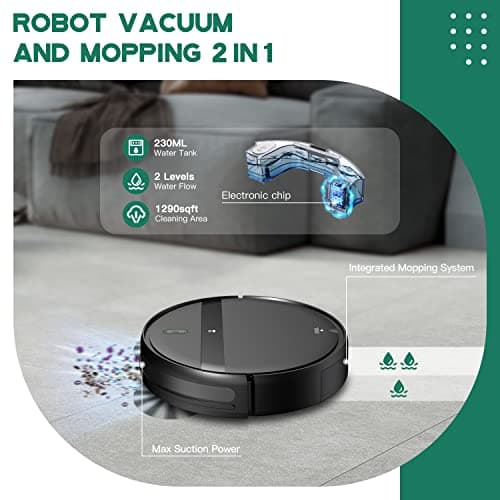 Kilgone Robot Vacuum and Mop Combo, App/Alexa Control, Smart Robot Vacuum Cleaner, Ultra-Thin, Automatic Recharge Robotic Vacuum Cleaner for Pet Hair/Carpet/Hard Floor 3