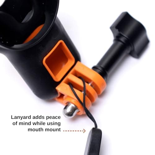 CHRONOS Mouth Mount Patent Number 11953148 with Lanyard + Aluminum Thumbscrew for All GoPro Cameras and DJI Osmo Action Quick Release Adapter Mount 4
