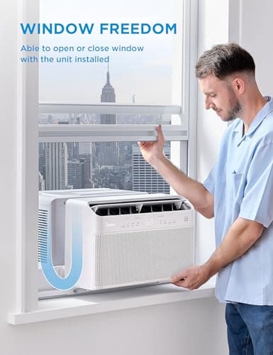 Midea 10,000 BTU U Shaped Smart Inverter Window Air Conditioner - Cools 450 Sq Ft, Ultra Quiet with Open Window Flexibility - Alexa/Google Assistant Compatible - 35% Energy Savings, Remote (Updated) 3