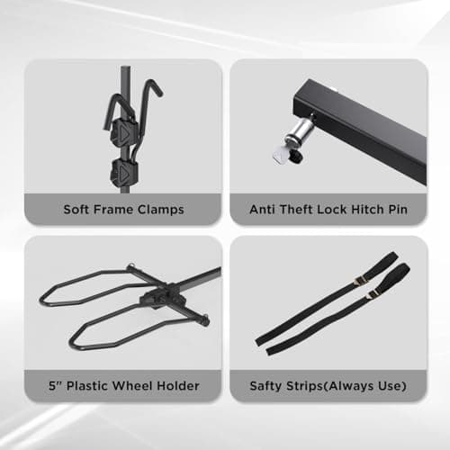 TANX Bike Racks for Ebikes,Fat Tire Bike Rack for Tow Hitch 2-Bike 160 lbs Capacity,Hitch Bike Rack for Heavy E Bike, Wobble Free Smart Tilting Folding Bicycle Car Racks for Standard, 2 inch Receiver 5