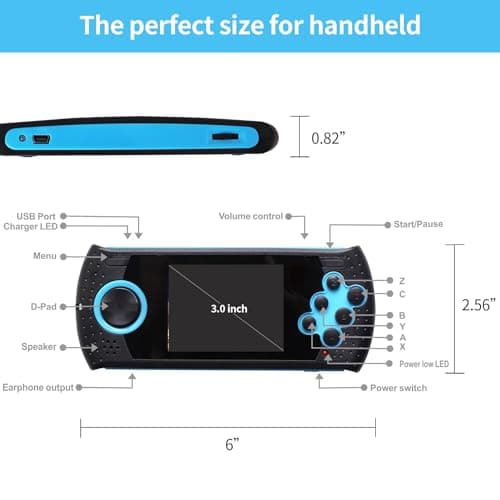 16 Bit Handheld Game for Kids Built-in 230 HD Classic Retro Video Games USB Rechargeable 3.0 Inch Childrens Travel Electronics Toys Portable Gaming Player System Gift for Boys Girls Ages 4-8-12 2