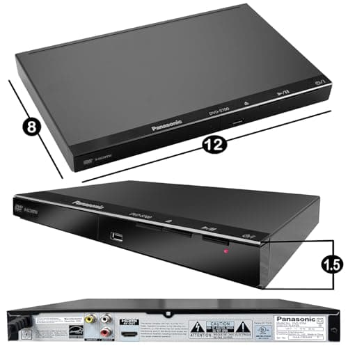 Panasonic DVD Player DVD-S700 + Remote Control + High Speed 6 Foot 4K HDMI Cable + Ultra USB Flash Drive 64GB and Quality Photo Microfiber Cloth 3