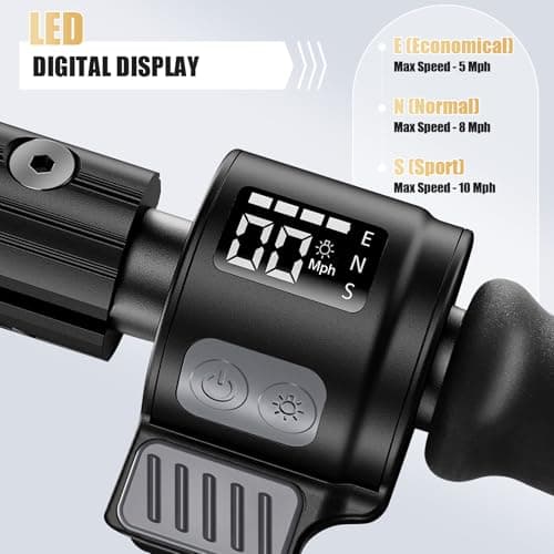 Caroma Electric Scooter for Kids Ages 10-14, 180W Foldable Kid Electric Scooter, Max 7 Miles & 10 Mph, LED Display, Colorful Lights, Adjustable Height, Lightweight Electric Scooters for Kids Teens 3