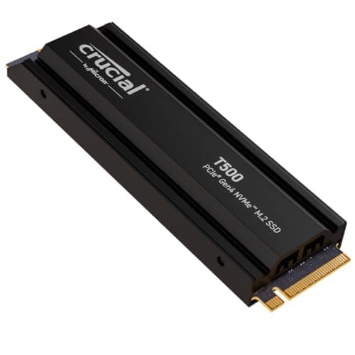 Crucial T500 2TB PCIe Gen4 NVMe Gaming PS5 SSD with Heatsink, Up to 7,400MB/s, TLC NAND, PlayStation 5 Compatible, Laptop, & Desktop (PC), Solid State Drive, Includes 1Mo Adobe CC – CT2000T500SSD5