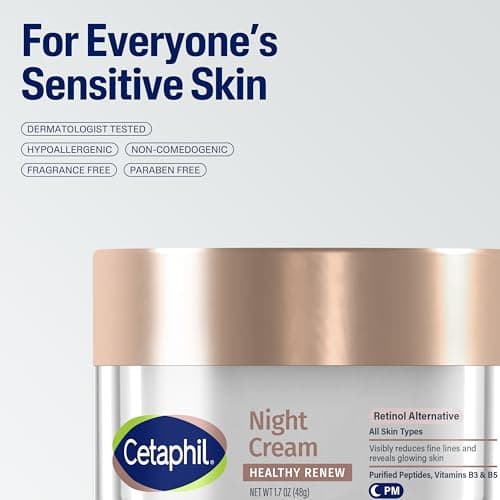 Cetaphil Healthy Renew Skin Tightening Night Cream 1.7 Oz, Wrinkle Repair Cream for Face with Peptides, Retinol Alternative Cream For Sensitive Skin, Fragrance Free 3