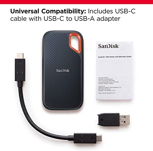 SanDisk 1TB Extreme Portable SSD - Up to 1050MB/s, USB-C, USB 3.2 Gen 2, IP65 Water and Dust Resistance, Updated Firmware - External Solid State Drive - SDSSDE61-1T00-G25 2