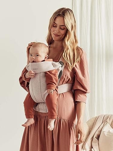 BabyBjörn Baby Carrier Mini, 3D Jersey, Light Beige | Newborn Carrier (7-25 lbs), Ergonomic, Easy-to-Use 2