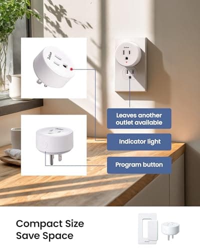Zoiinet Remote Control Outlet Plug Switch, Buckle Design & Removable Wireless Light Switch, No Wiring Needed, 300 ft, 15A/1500W, Programmable, for Household Appliances 4