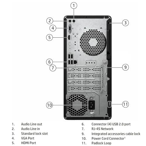HP Desktop Computers Tower PC for Home Business, 13th Gen Intel Quad-Core Processor, 16GB DDR4 RAM, 512GB PCIe SSD, WiFi Adapter, VGA, HDMI, RJ-45, Keyboard and Mouse, Windows 11 Home 3