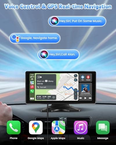 RV Camera System with CarPlay & Android Auto, 10.36'' Monitor with Blind Spot Detection/Parking Monitoring/Voice Control/DVR/Navigation, 4 1080P Backup Camera System for Semi Truck Trailer Camper 5