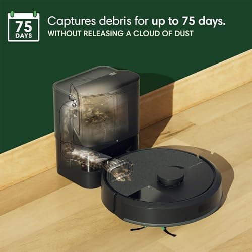 iRobot Roomba 104 2in1 Vacuum & Mop Robot - Self-Empties for 75 Days, Intense Power-Lifting Suction, Vacuums All Floors, Ideal for Pet Hair, LiDAR Smart Navigation Mapping, Mops Hard Floors 4