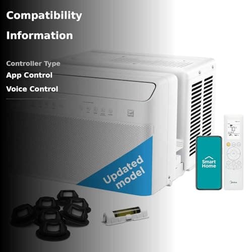 Midea 10,000 BTU U Shaped Smart Inverter Window Air Conditioner - Cools 450 Sq Ft, Ultra Quiet with Open Window Flexibility - Alexa/Google Assistant Compatible - 35% Energy Savings, Remote (Updated) 4