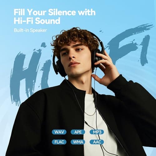 AGPTEK 64GB MP3 Player with Bluetooth, M3 2.4 inch Music Player with Speaker and FM Radio, Touch Buttons, Supports Up to 128GB(Black) 4