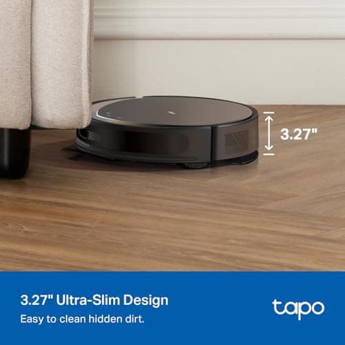 Tapo Ultra-Slim LiDAR Smart Navigation Robot Vacuum and Mop with Self-Emptying Dock, 5300Pa Max, 97%+ Dust Pickup Rate, Self-Charging, Compatible with Alexa & Google Home, RV20 Max Plus 4