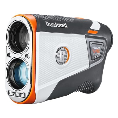 Bushnell Golf Tour V6 Shift Laser Rangefinder with Slope Compensation, 1300-Yard Range, Flag Lock Vibration, Magnetic Cart Mount, 6X Magnification, Waterproof – Tournament Legal (Patriot Pack)