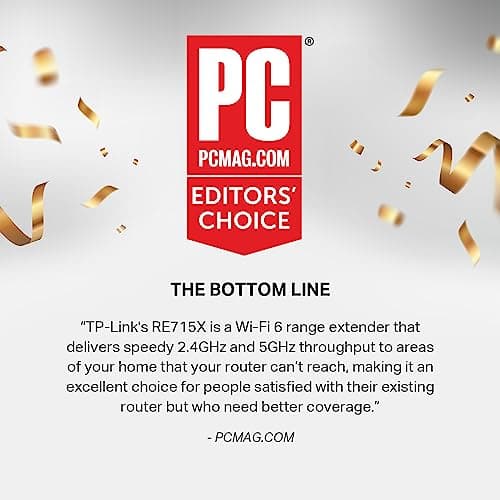 TP-Link AX3000 WiFi 6 Range Extender | PCMag Editor's Choice | Dual-Band Wireless Repeater w/Ethernet Port | Up to 2400 Sq. Ft., 64 Devices | Internet Signal Booster | APP Setup | EasyMesh (RE715X) 2