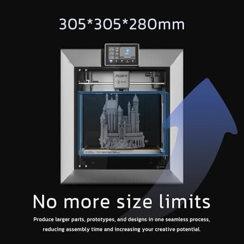 QIDI PLUS4 3D Printer, Max 600mm/s High-Speed Printing, 65℃ Chamber Heat, Fully Auto Leveling, 370°C Direct Extruder with Integrated Nozzle, Support PPS-CF Filaments, Large Print Size 12"x12"x11" 4