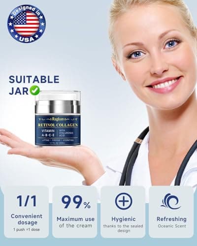 Ragkun Retinol Cream for Face, Collagen Neck Creams for Tightening and Firming, Anti Aging Day & Night Facial Moisturizer for Women & Men, Instant Face Lift Wrinkle Cream 1.7 fl. oz. 4